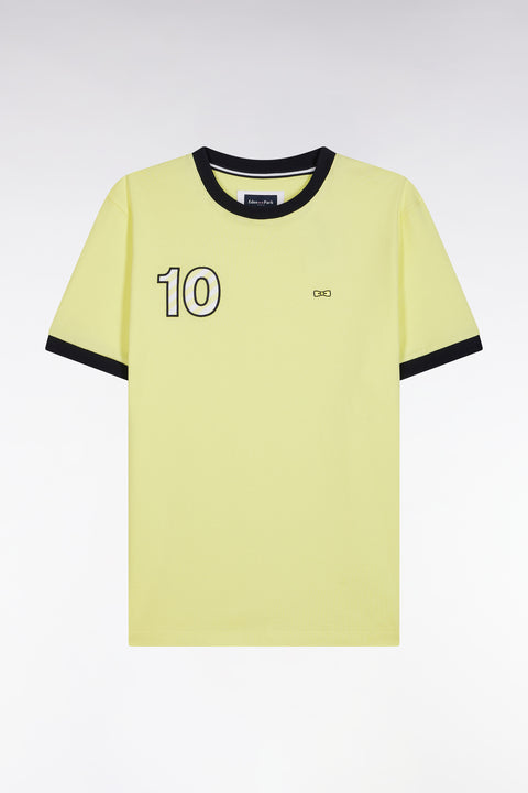 T-shirt en coton jaune broderie 10 coupe décontractée - Image 2
