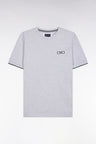 T-shirt en coton gris broderie nœud papillon coupe décontractée