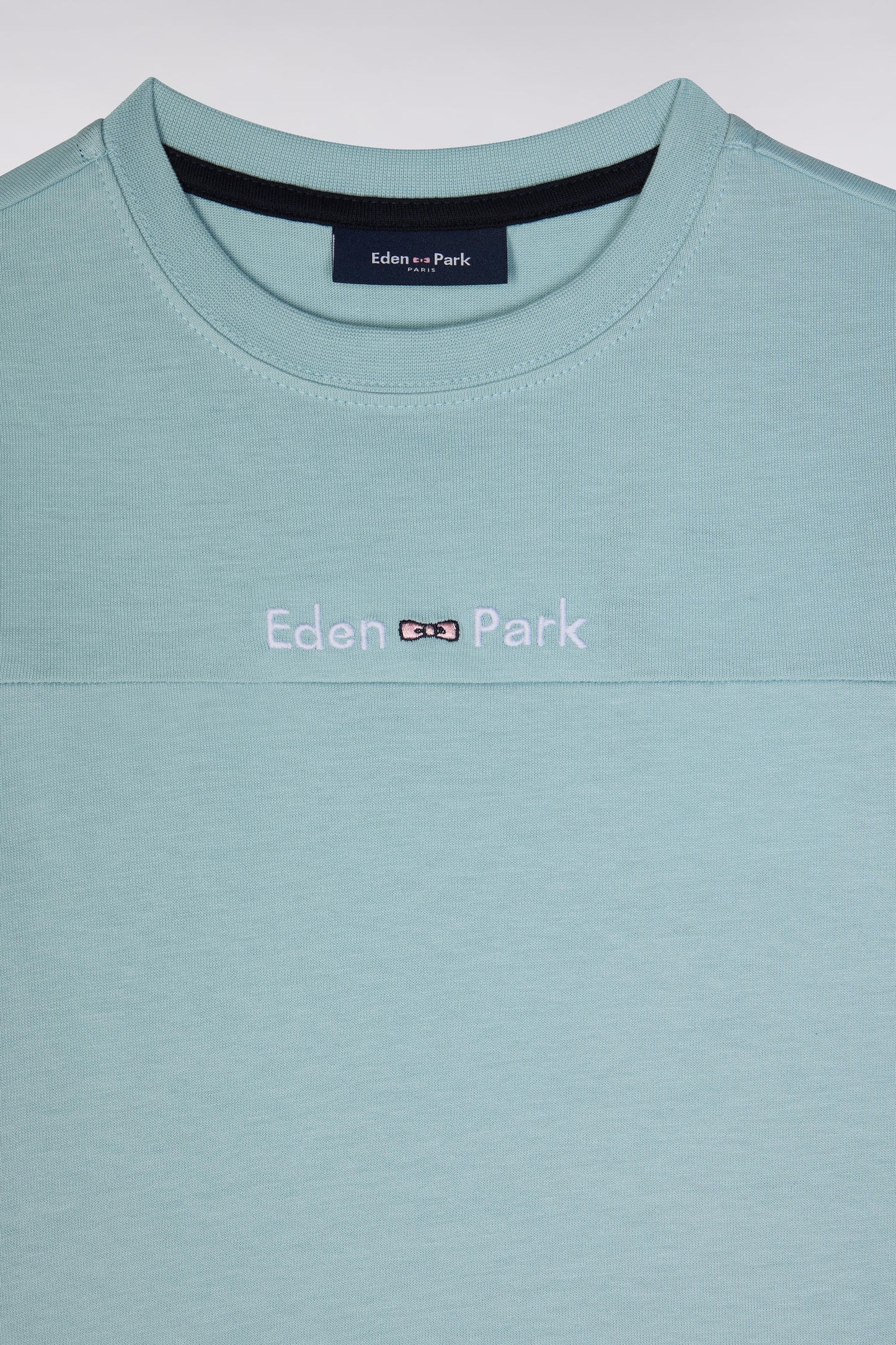Water green cotton t-shirt Straight Navy sleeves