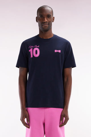 T-shirt 10 in navy and pink cotton, relaxed fit