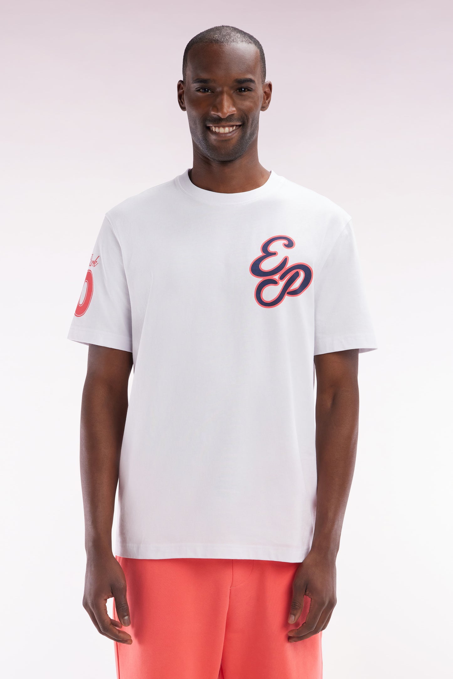 White cotton T-shirt Cotton Corail Damotted cutting