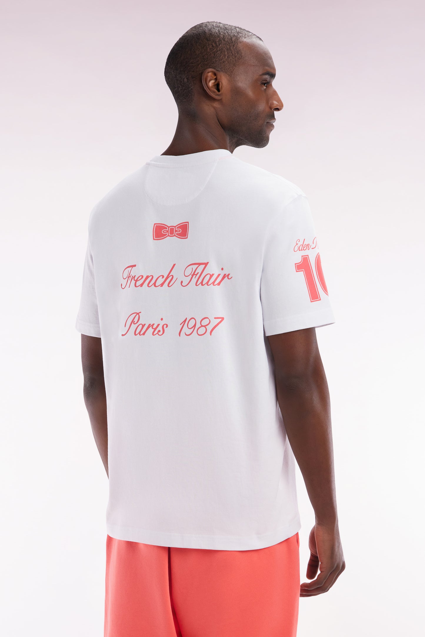 White cotton T-shirt Cotton Corail Damotted cutting