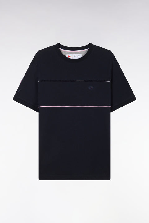 T-shirt XV de France en coton marine à passepoils coupe droite - Image 2