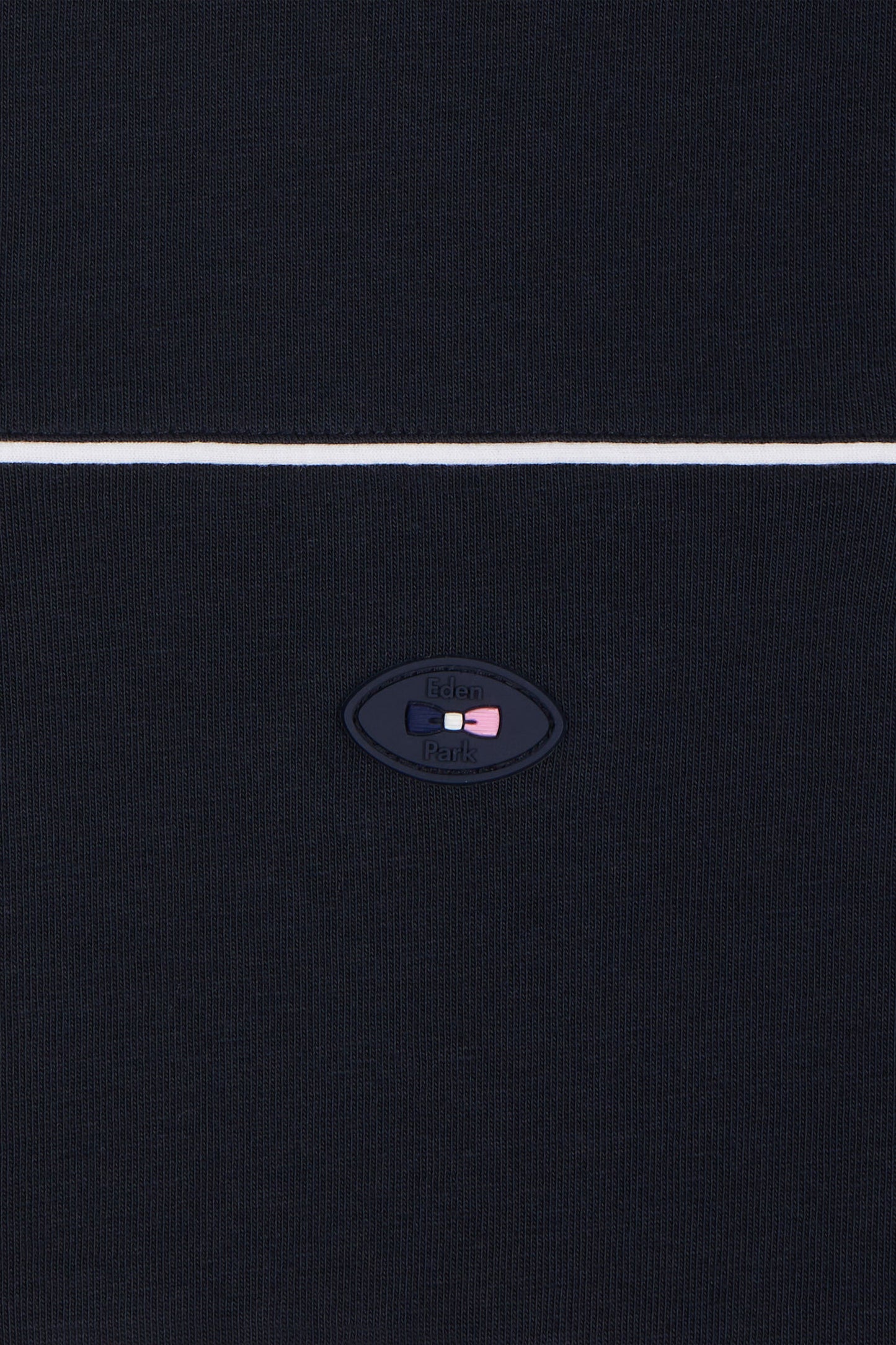 French XV T-shirt in Marine Cotton with Passepoils Straight Cup