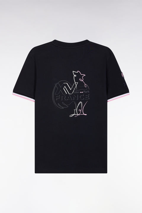 T-shirt XV de France en coton marine broderie Coq coupe droite - Image 2