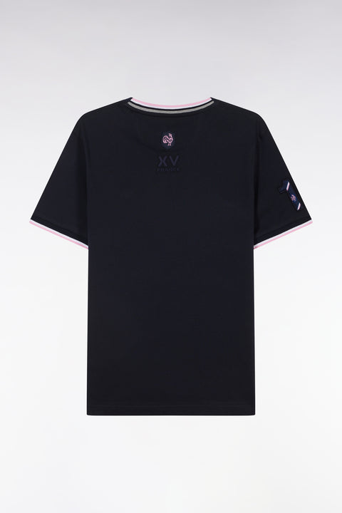 T-shirt XV de France en coton marine broderie 10 coupe droite - Image 2