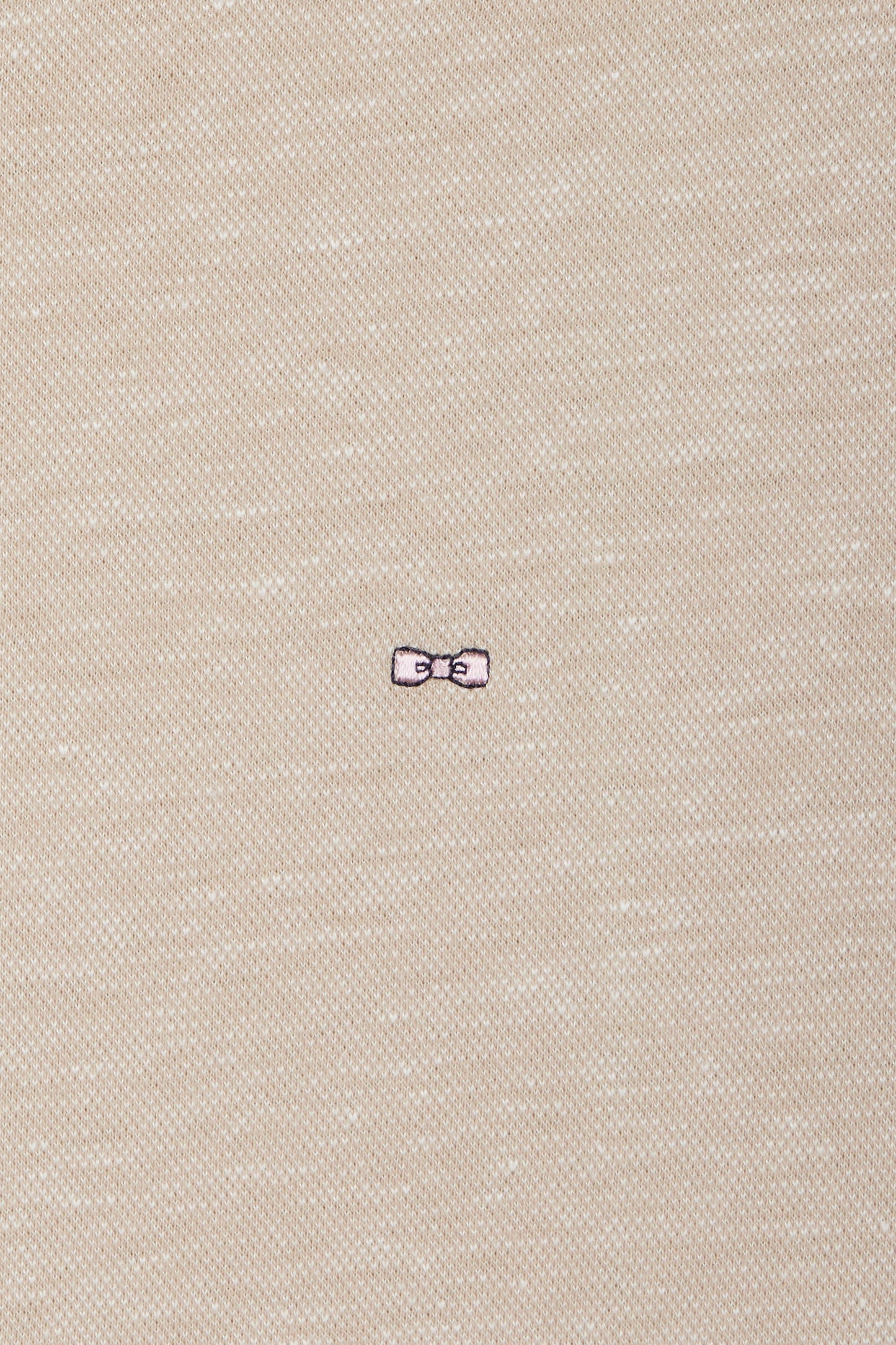 Straight-fit beige T-shirt in cotton and linen blend