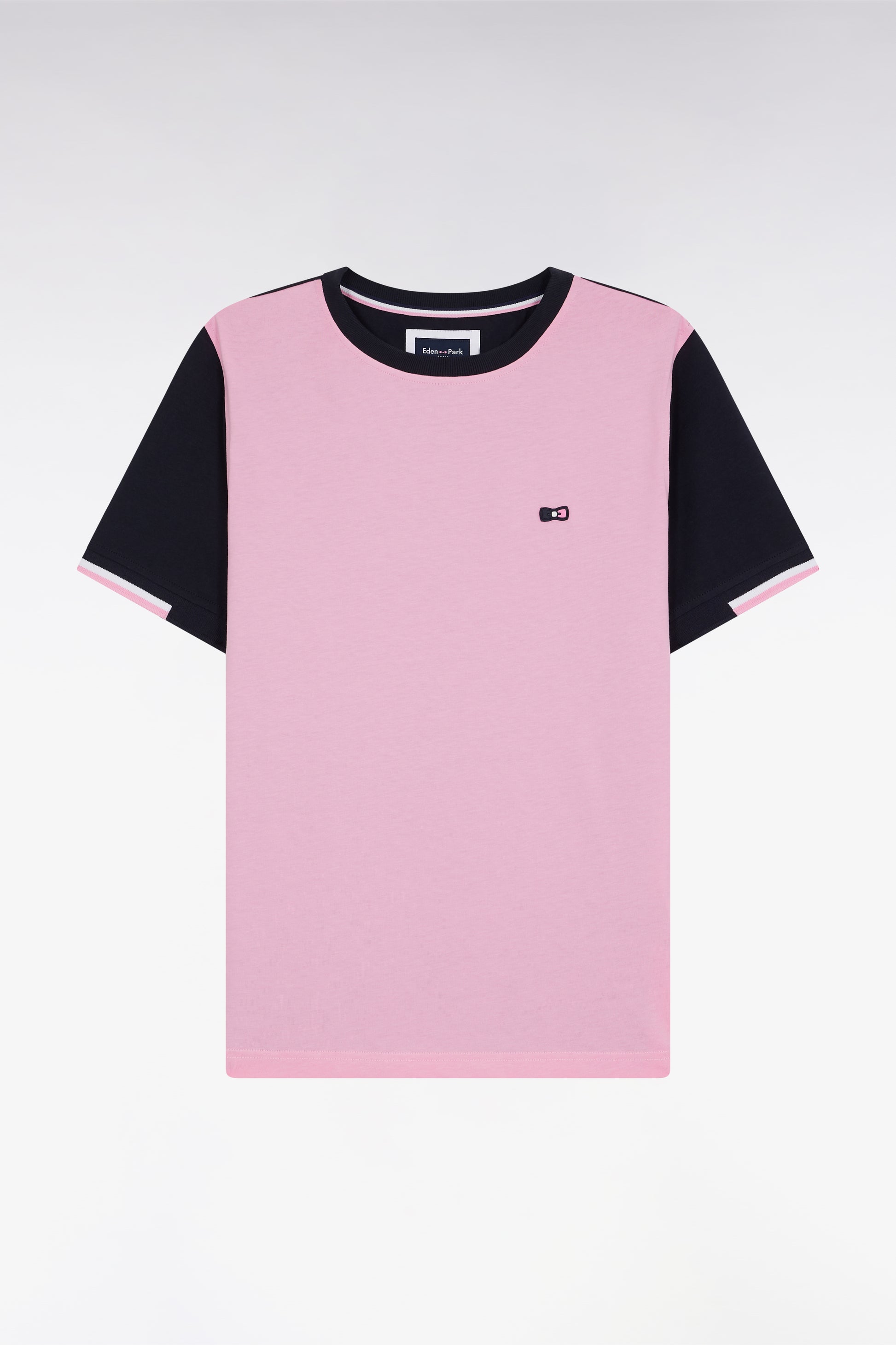 T-shirt à manches courtes en coton rose coupe droite