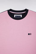 T-shirt à manches courtes en coton rose coupe droite