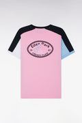 T-shirt à manches courtes en coton rose coupe droite