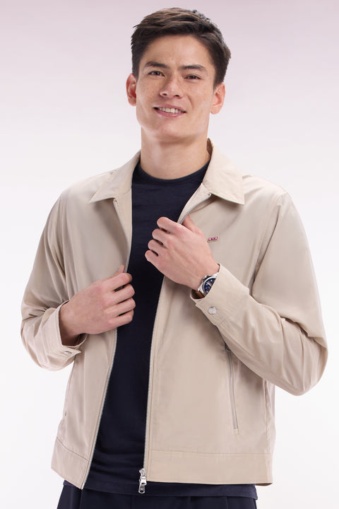 Blouson zippé beige - Image 3