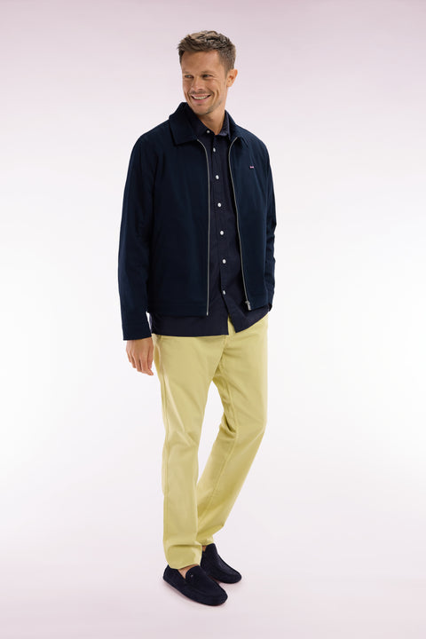 Blouson zippé déperlent en coton stretch marine - Image 3
