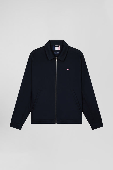 Blouson zippé déperlent en coton stretch marine - Image 2