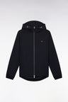 Polyamide hooded windbreaker with navy quilted interior