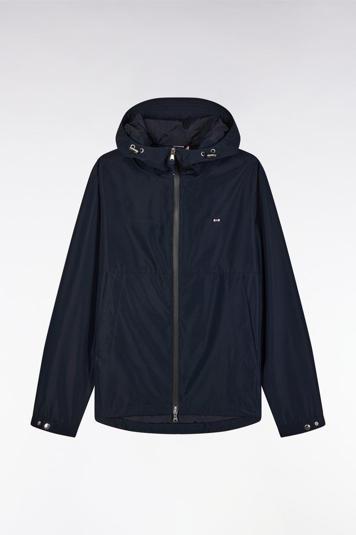 Blouson coupe-vent en nylon Soft Touch à capuche marine