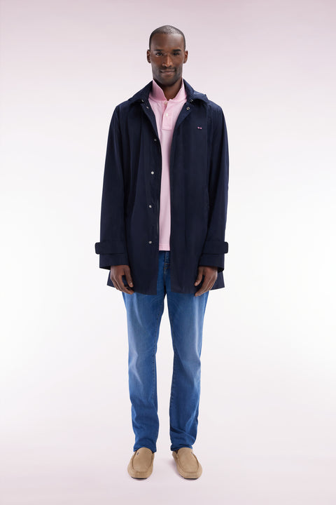 Imperméable à capuche bleu marine - Image 1