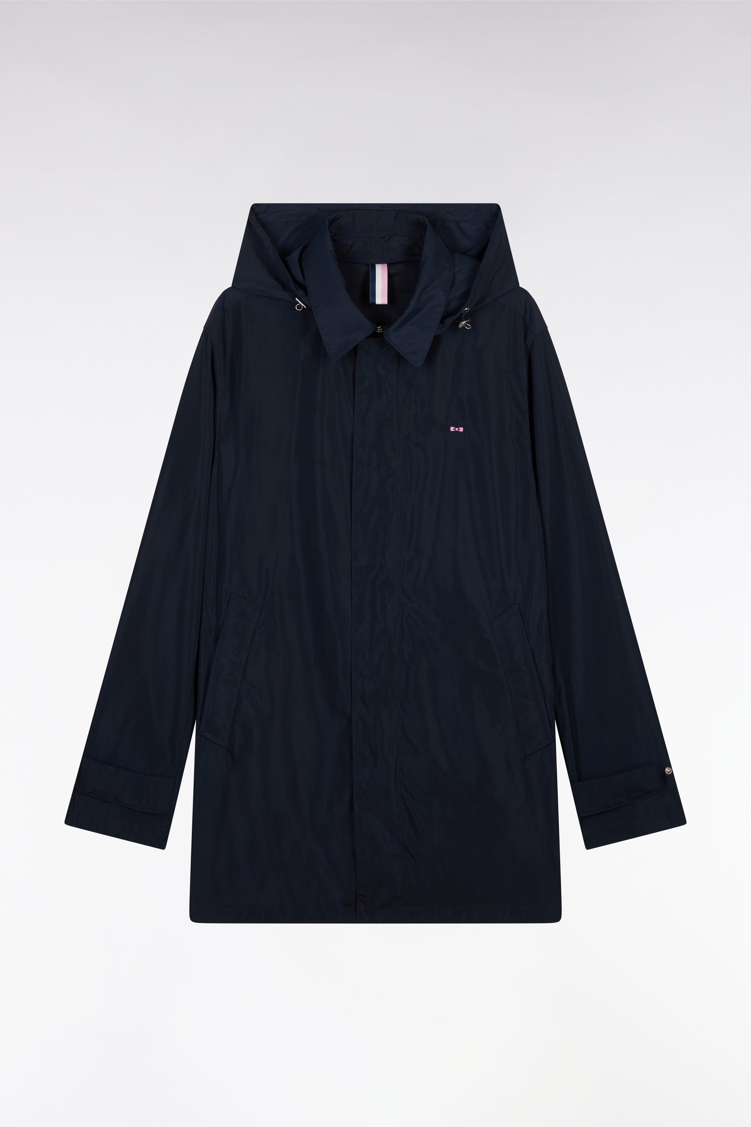 Imperméable à capuche bleu marine