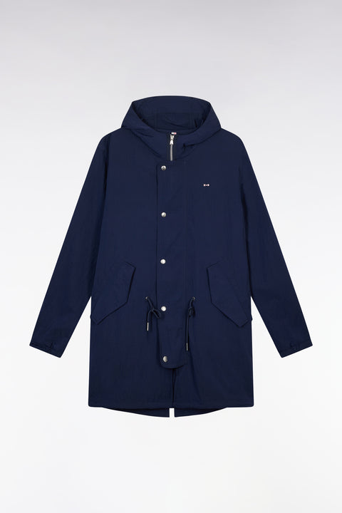 Lightweight navy parka with integrated hood - Image 2