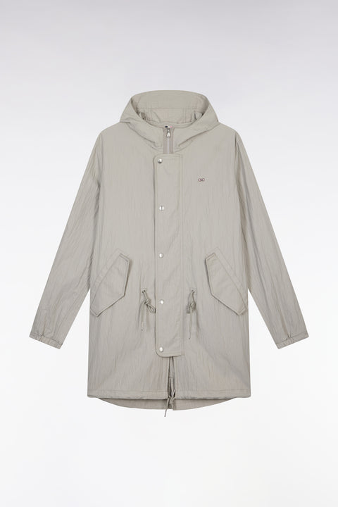 Lightweight grey parka with integrated hood - Image 2