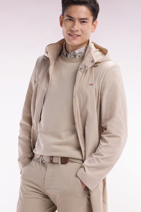 Parka à capuche intégrée beige - Image 3
