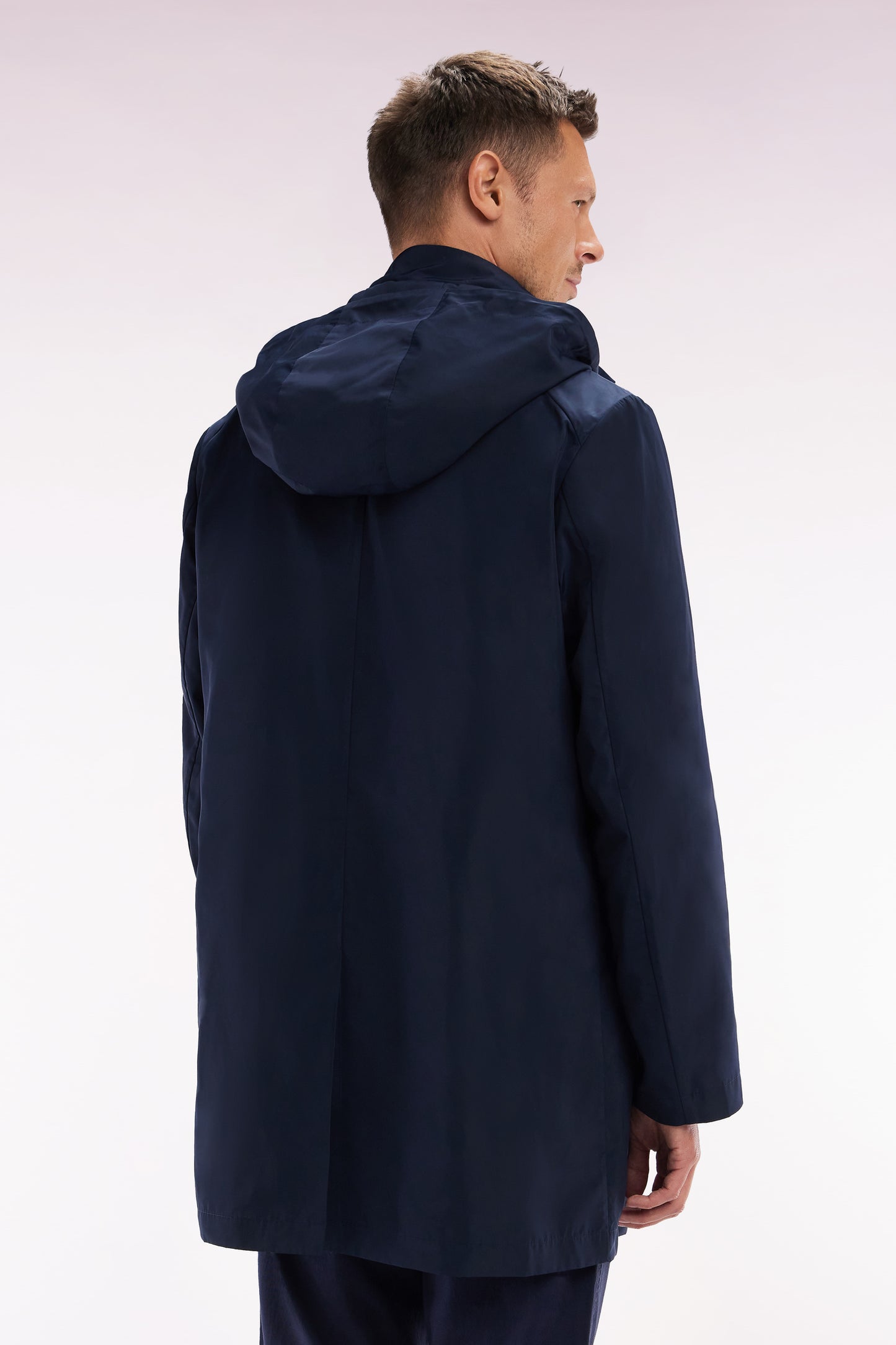 Navy hooded parka