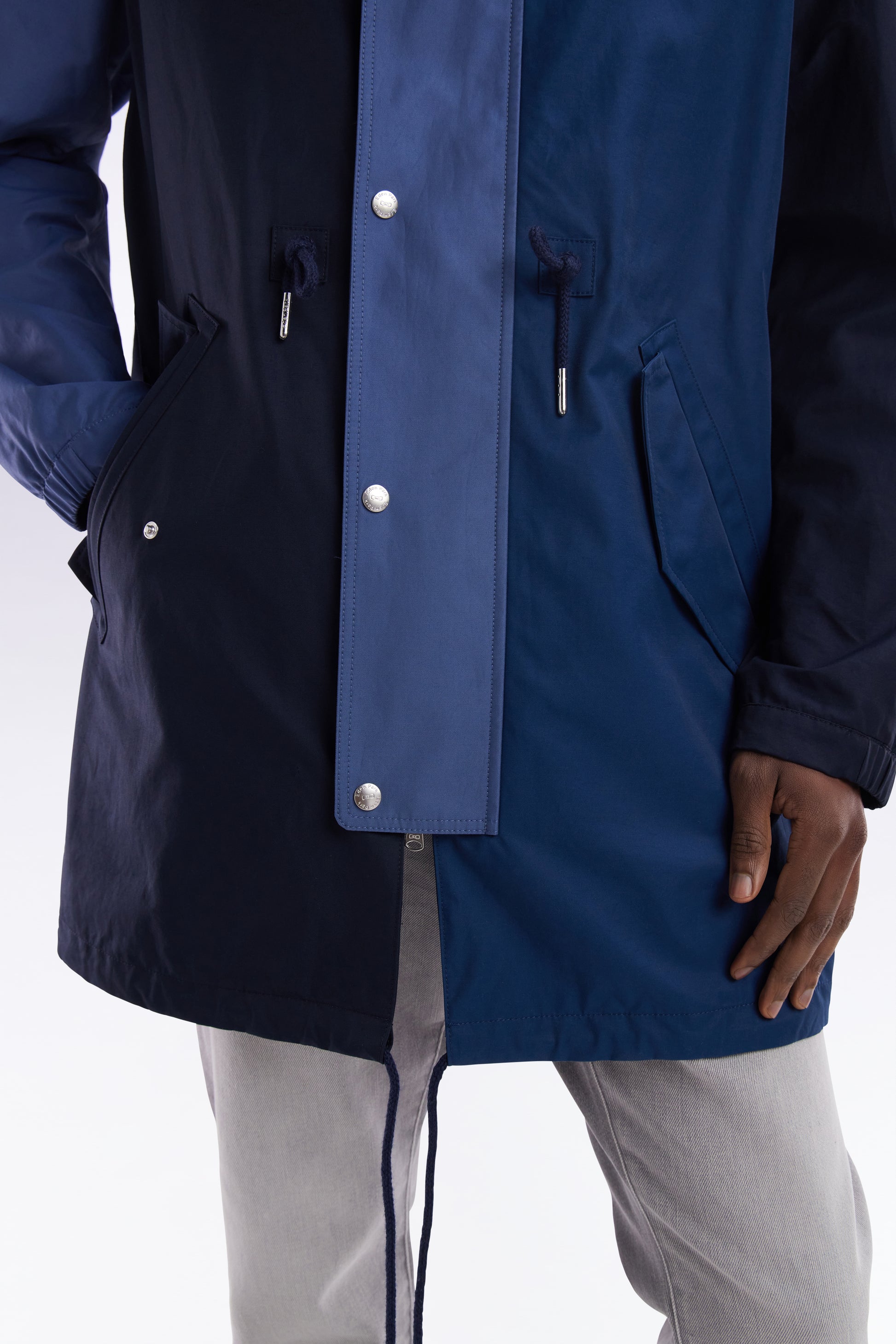 Parka unisexe zippée marine