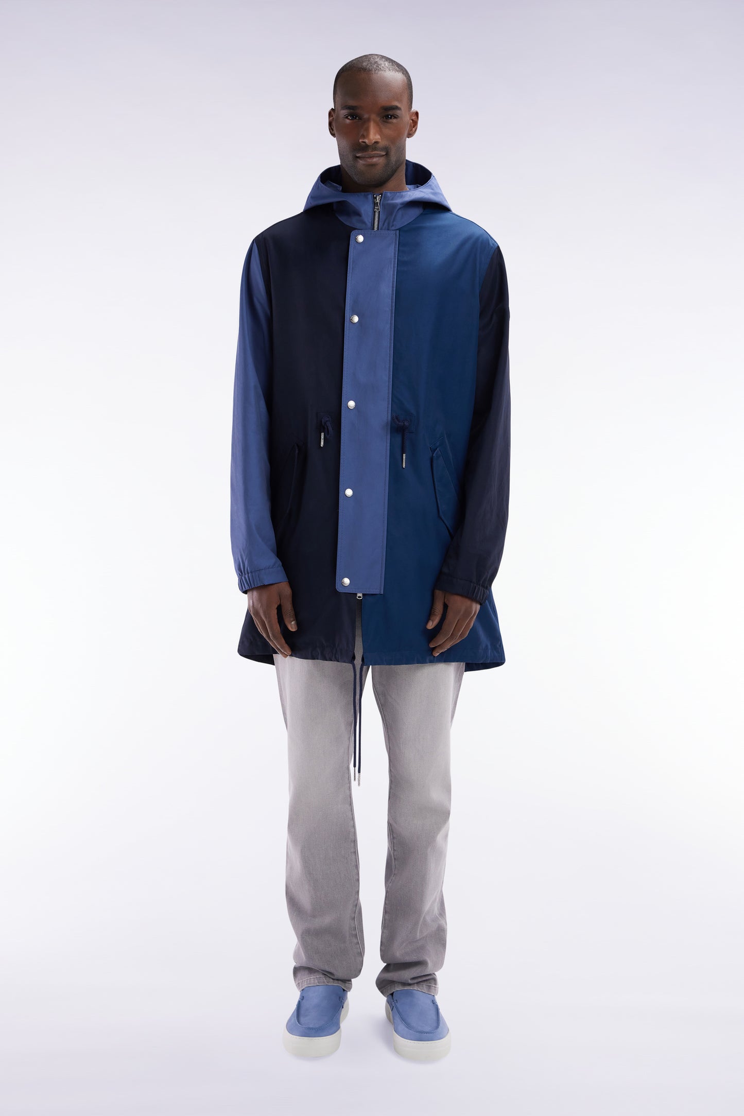 Unisex navy zipped parka