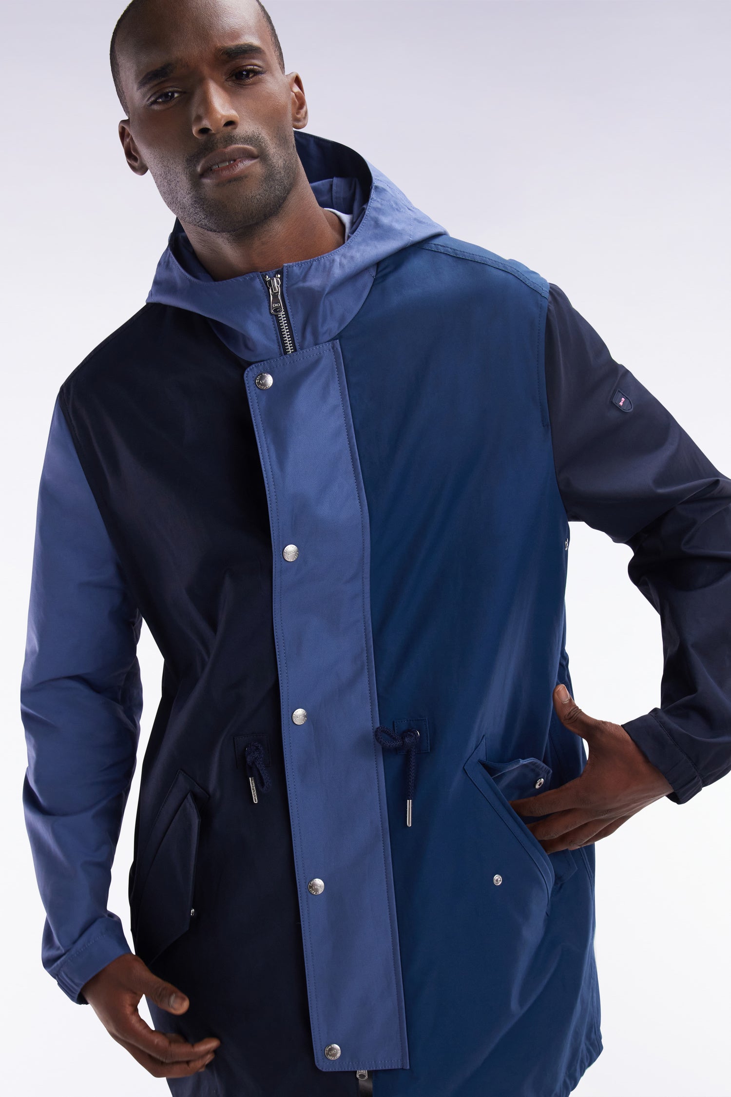 Parka unisexe zippée marine