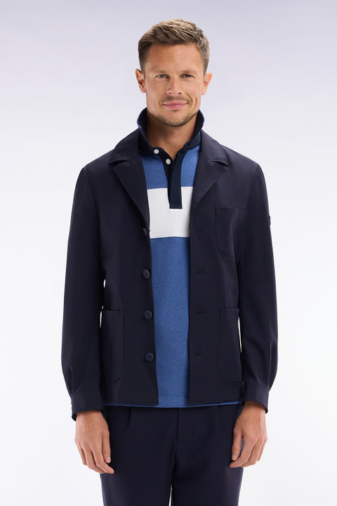 Veste surchemise à poches plaquées bleu marine - Image 1