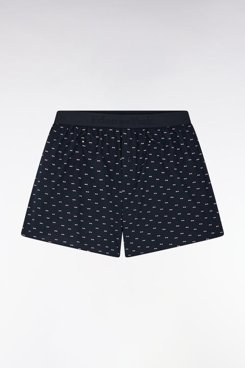 Boxer en jersey de coton à micromotifs nœuds papillon marine - Image 2