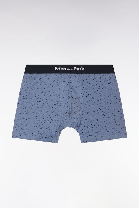 Boxer en jersey de coton stretch à micromotifs gris - Image 1