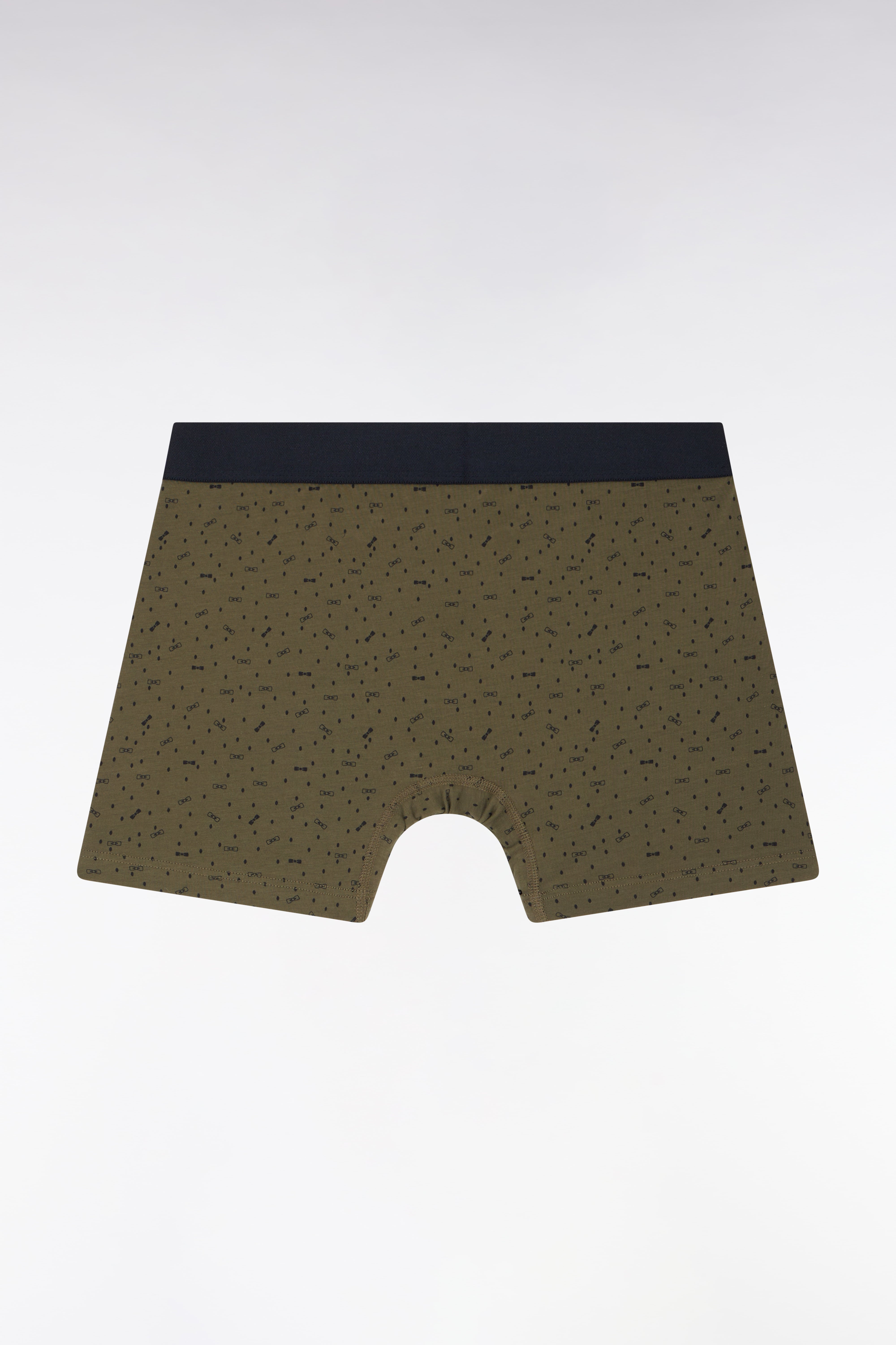 Boxer en jersey de coton stretch à micromotifs kaki