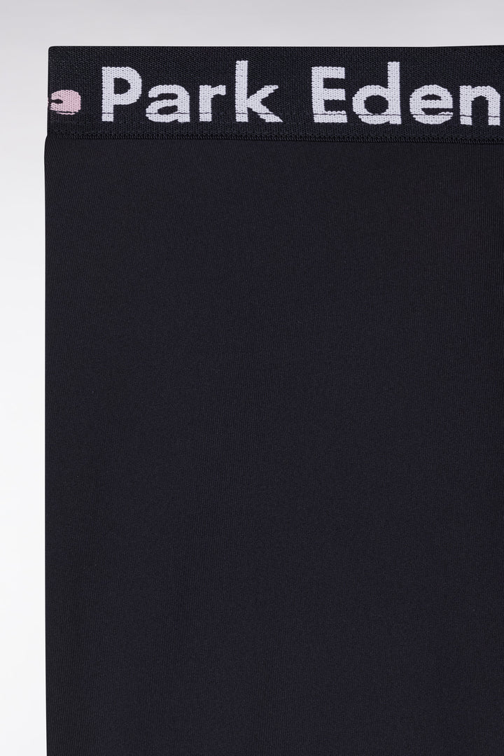 Legging stretch marine à taille élastique siglée