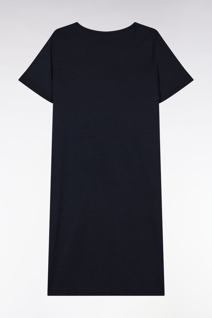 Chemise de nuit en modal stretch marine logo Eden Park
