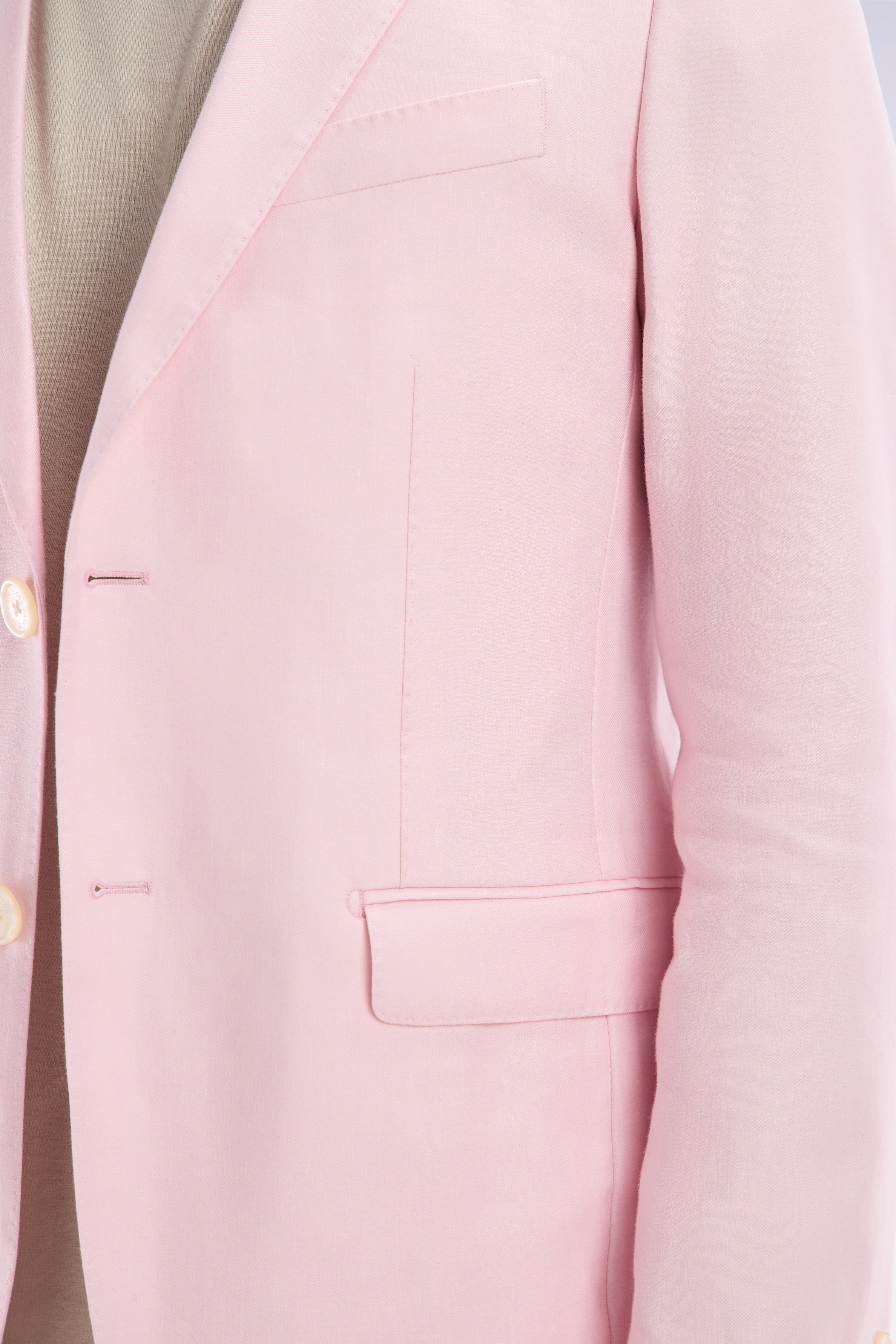jacket of costume in linen and coton stretch pink