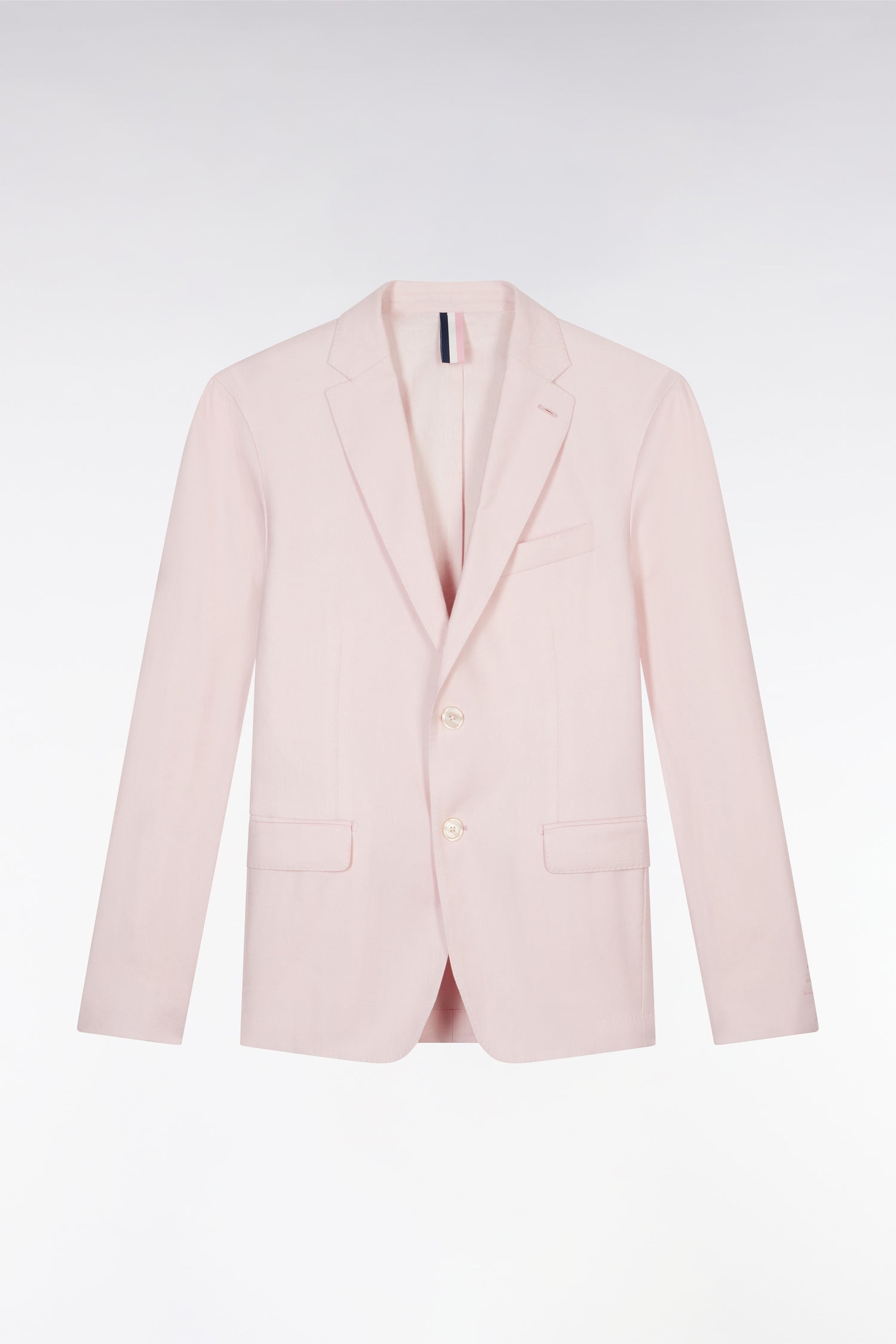 jacket of costume in linen and coton stretch pink