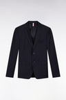 Navy suit jacket in fine striped wool blend