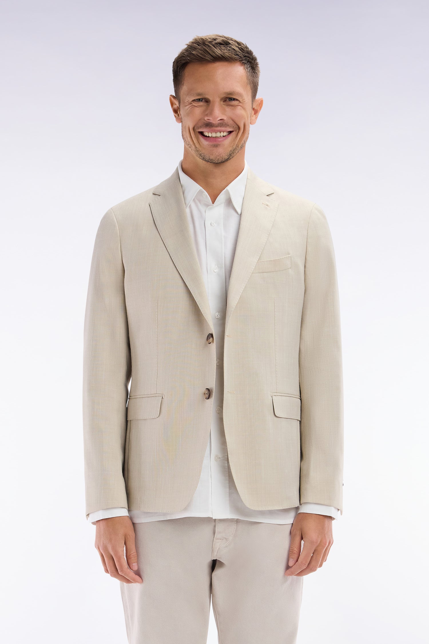 ジャケット 製 fil teint の laine & lin stretch mélangés ベージュ