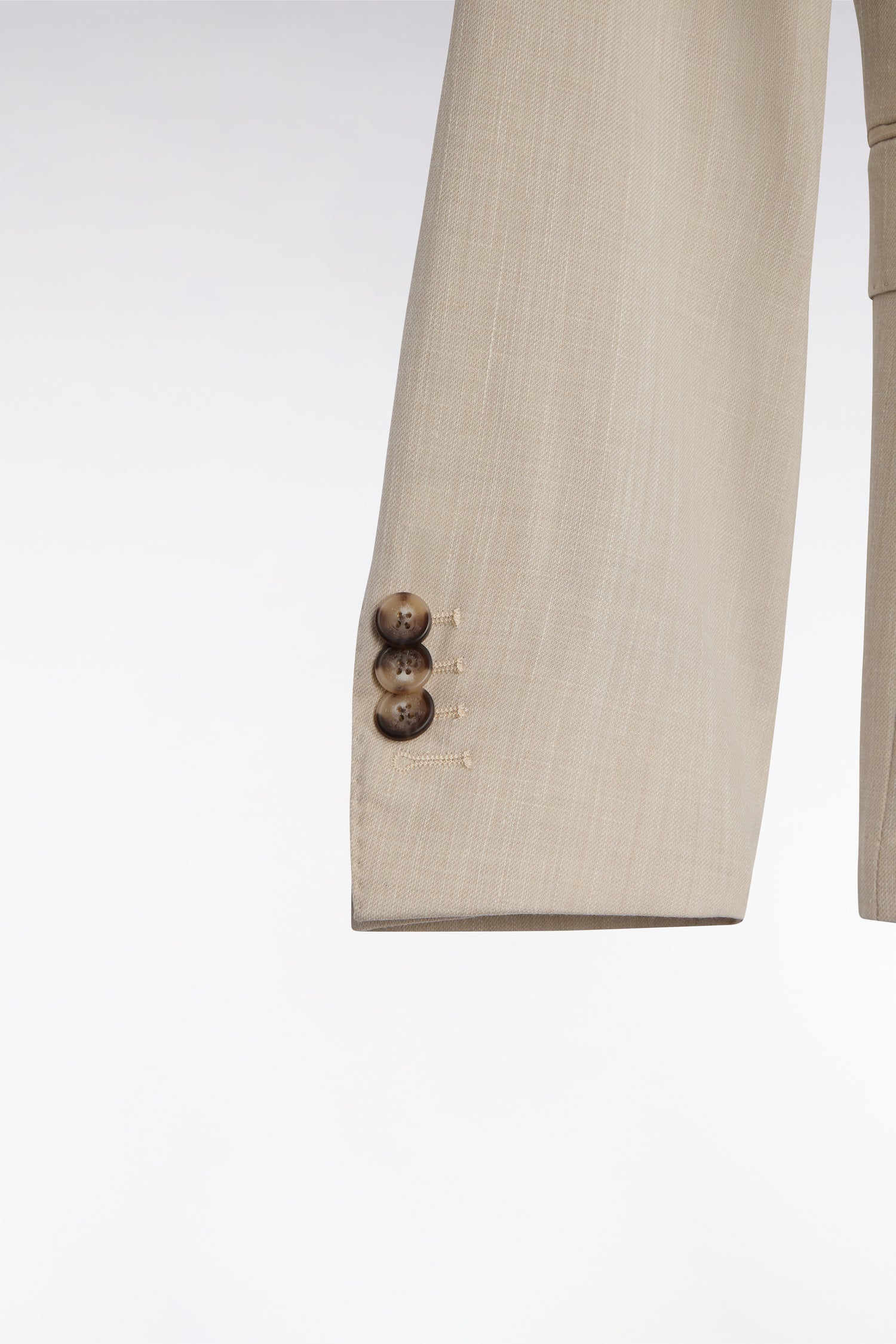 jacket in fil teint of laine and lin stretch mélangés beige