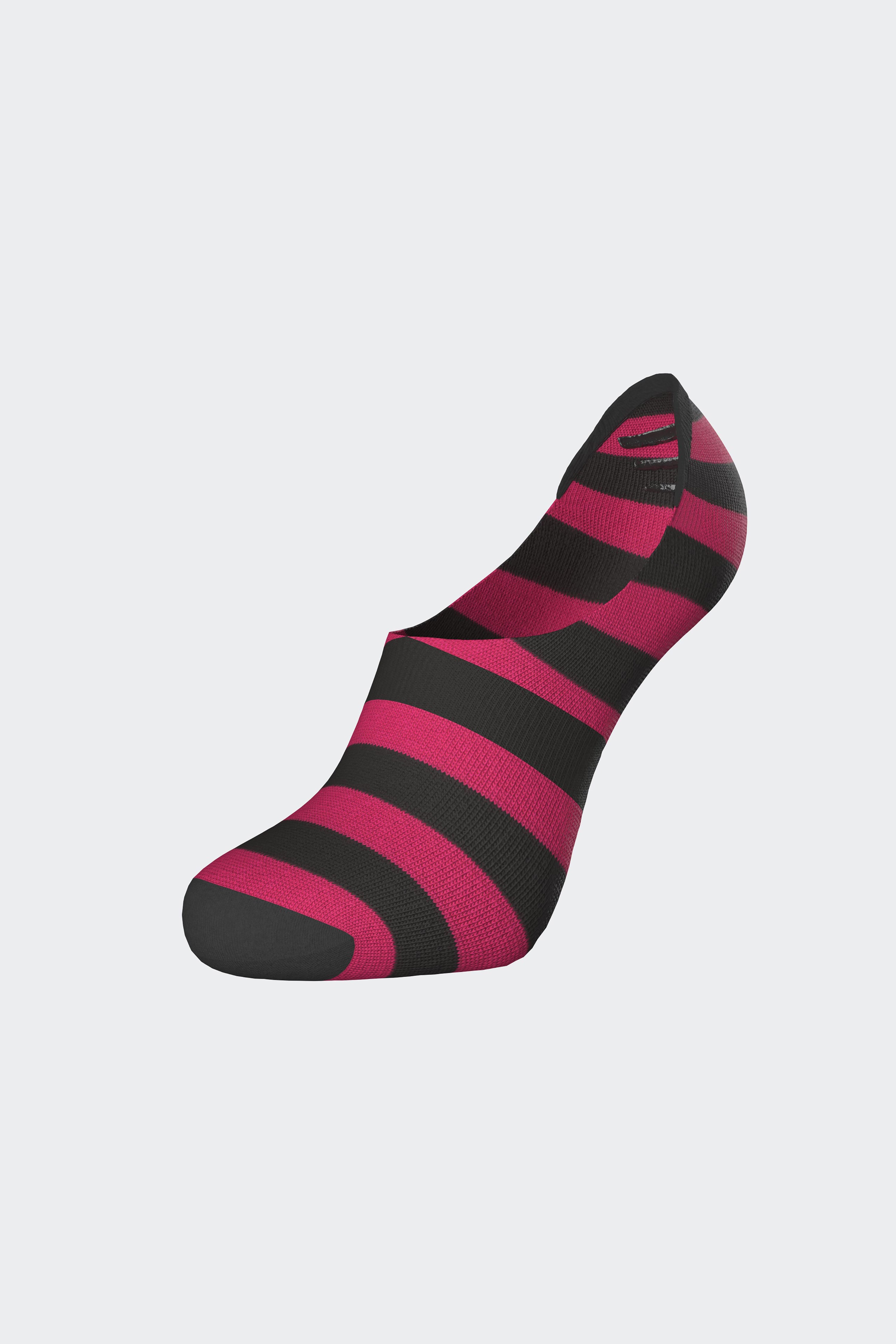 Paire de chaussettes basses rayées en coton mélangé fuchsia
