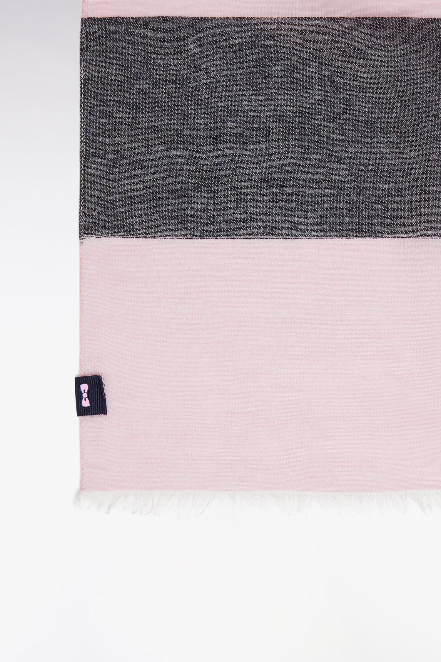 Écharpe en coton et viscose mélangés rayée rose et marine