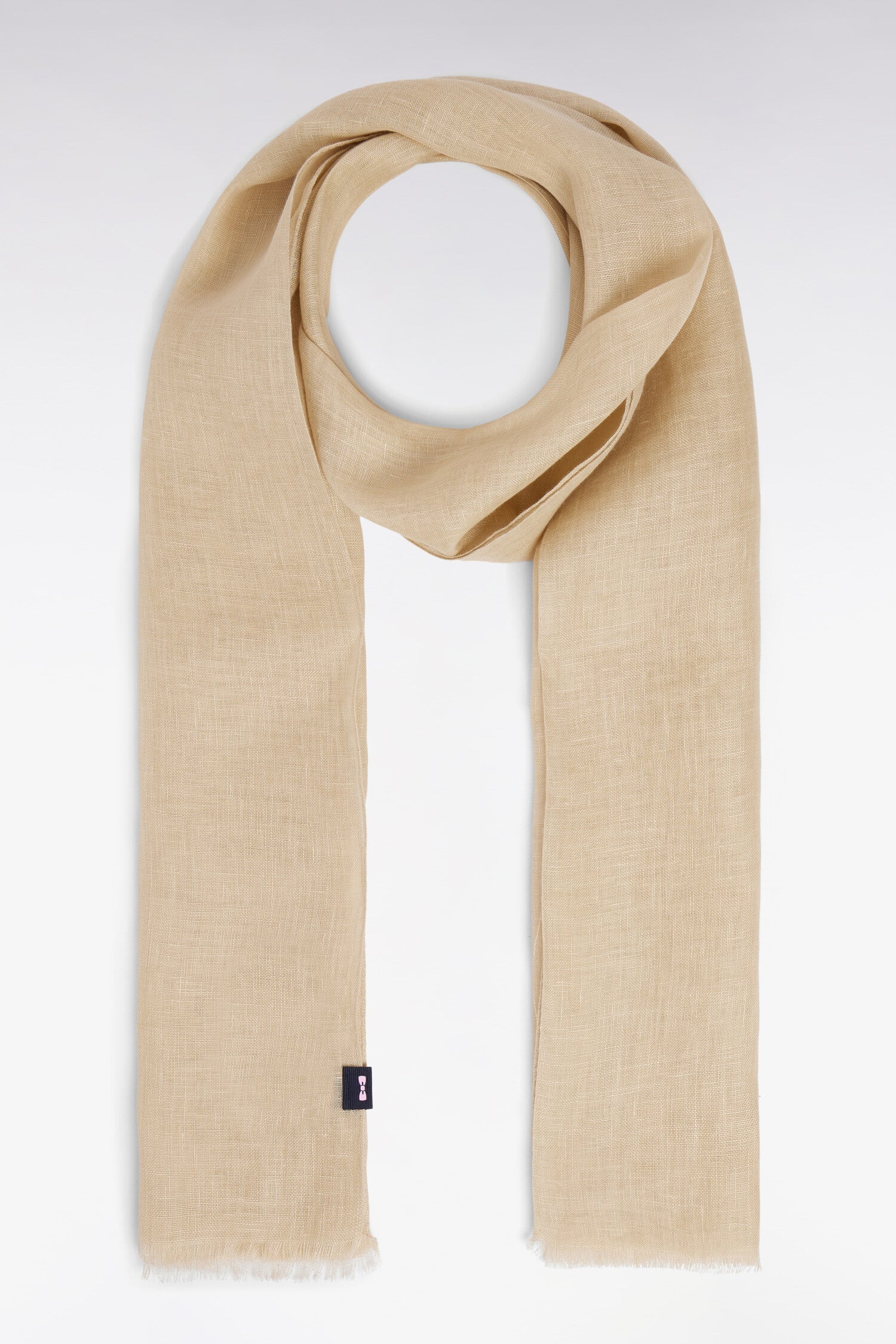 Écharpe en lin beige clair