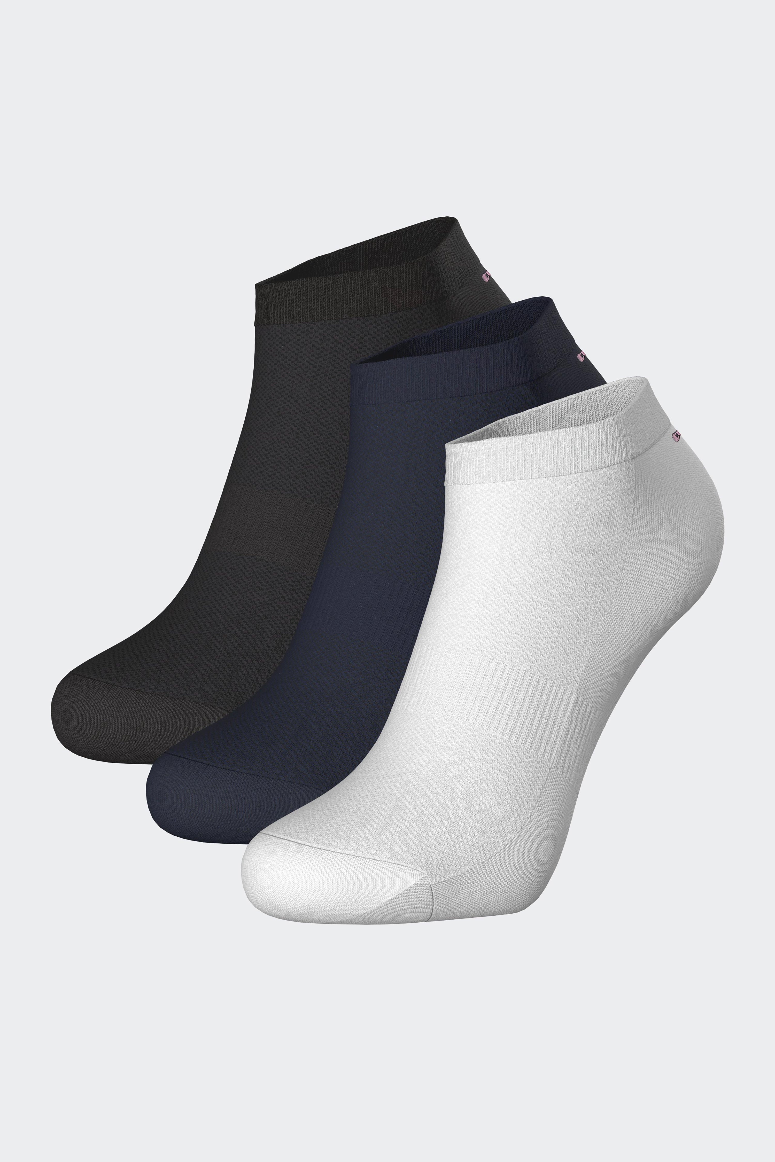 Lot de trois paires de socquettes en coton mélangé