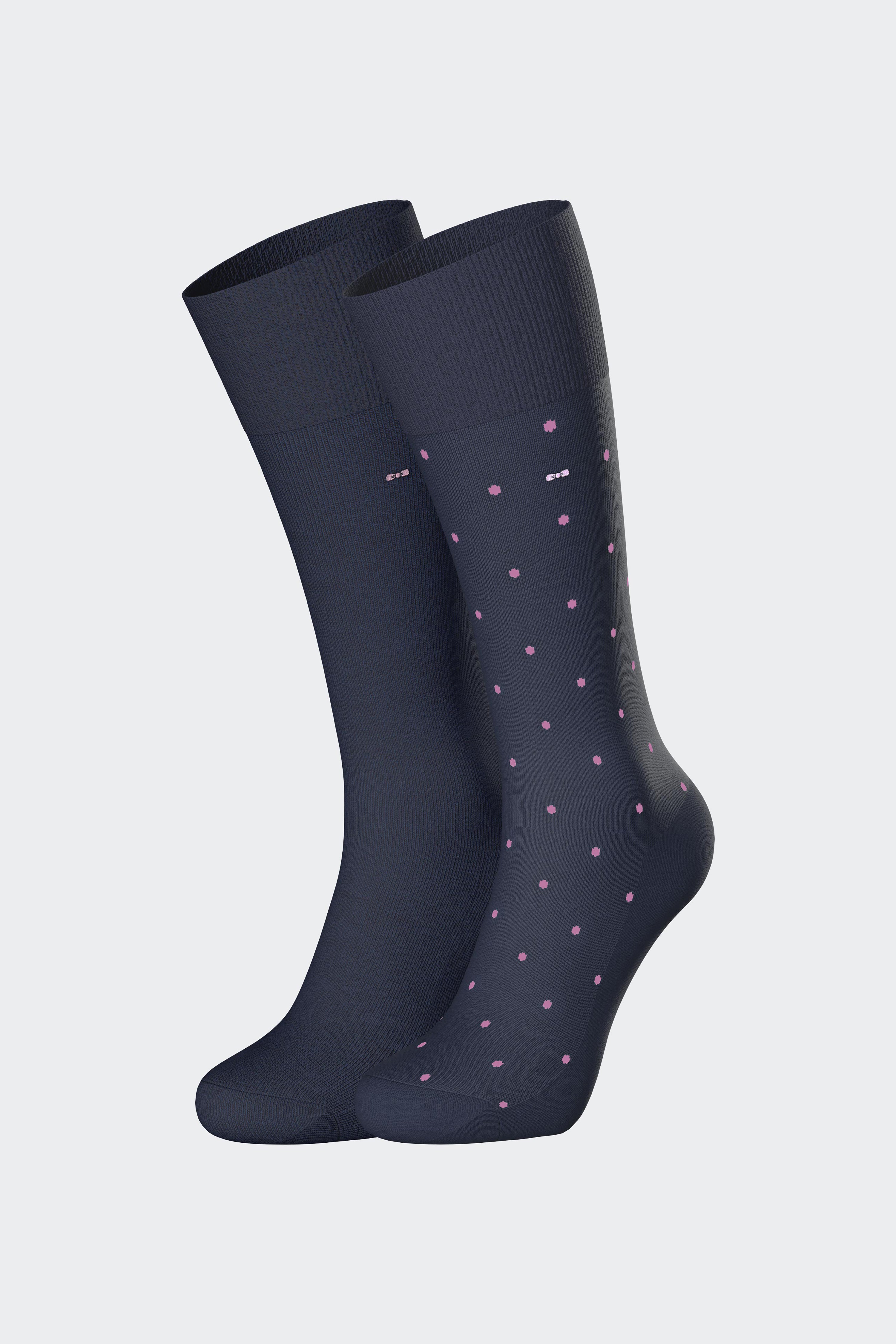 Lot de deux paires de chaussette en coton mélangé marine