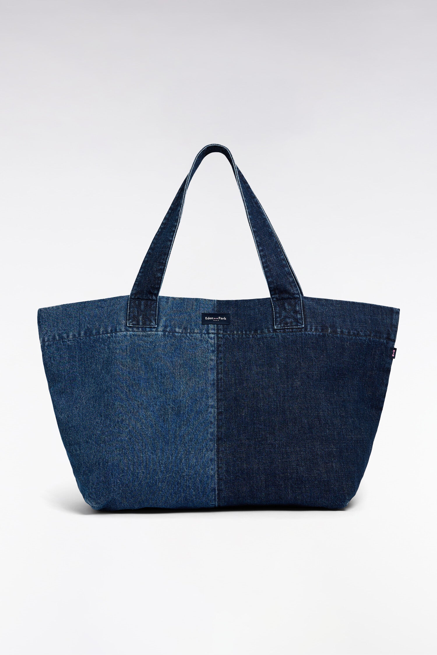 Sac cabas en denim bicolore