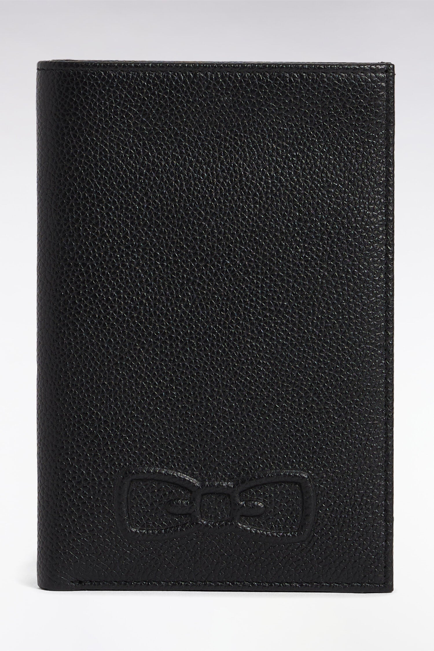 Portefeuille format français en cuir grainé noir