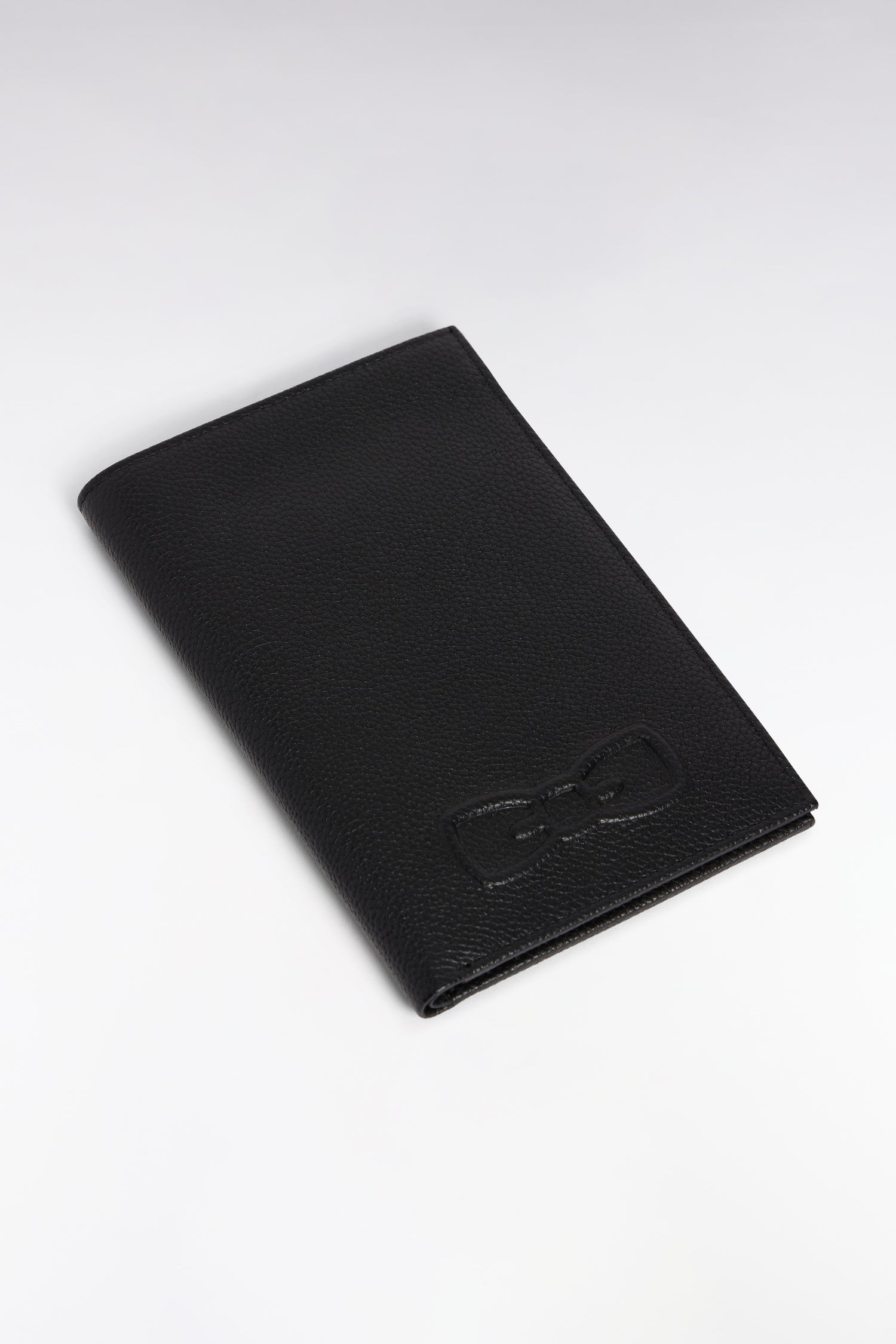 Portefeuille format français en cuir grainé noir