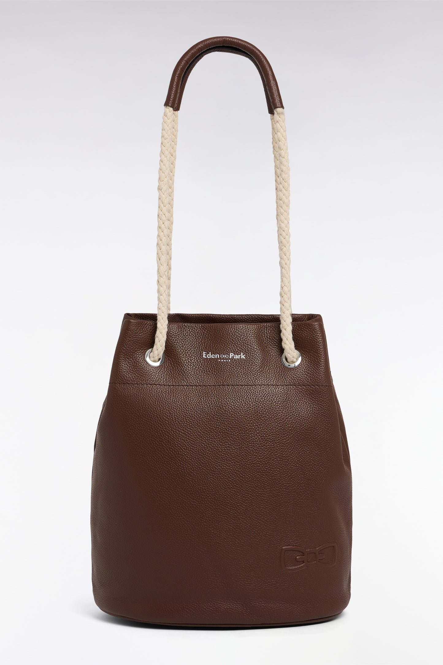 Sac seau en cuir marron