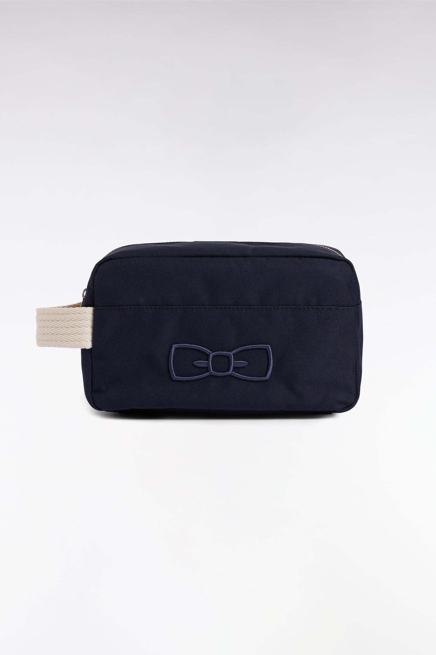 Trousse de toilette en nylon marine broderie emblème