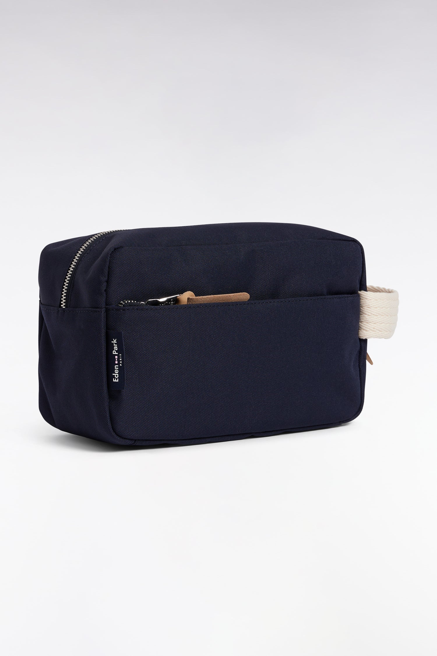 Trousse de toilette en nylon marine broderie emblème